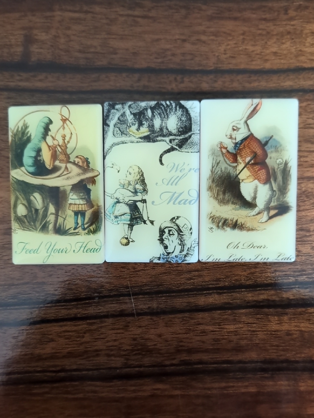 Vintage-Style Alice in Wonderland  Set Of Three Magnets
